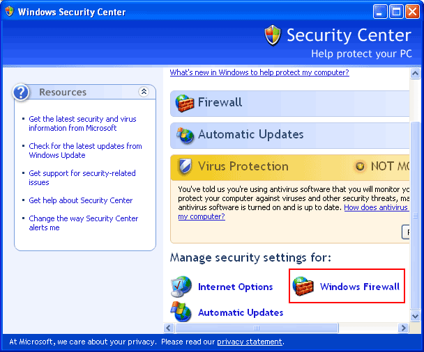 Smart CD Catalog Windows XP Firewall